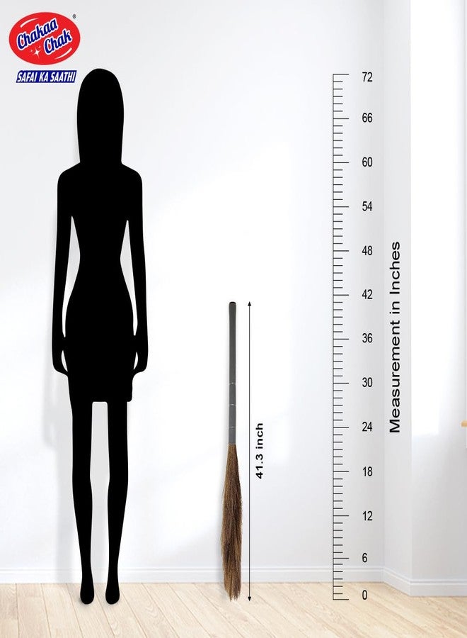 Chakaa chak Chakaachak Grass Broom for Home Cleaning Meghalaya Grass | Long Lasting & Durable Jhadu |Removes fine dust from Floor and Ceiling| Plastic Handle Jhadu - Image 4